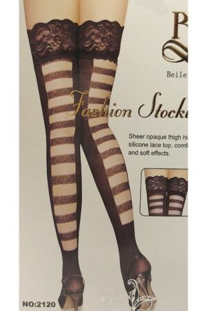 Női Fekete Combfix - Hátul Mintással