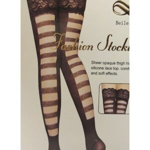 Női Fekete Combfix - Hátul Mintással