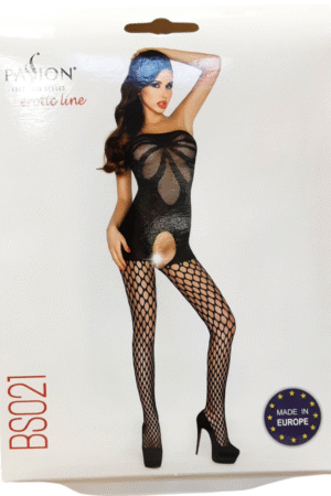 Passion BS021 Ujjatlan Nyitott Tesztruha- Fekete