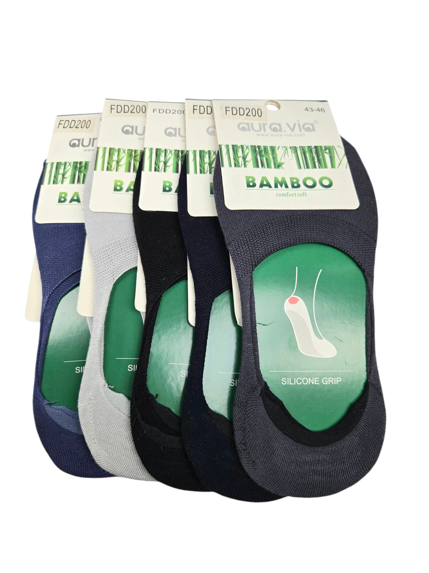 Férfi Auravia Bambusz Titok zokni - csomag 5 pár - Vegyesszín