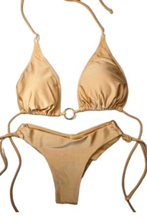 Női Fürdőruha kétrészes bikinikészlet-Aranyszínű