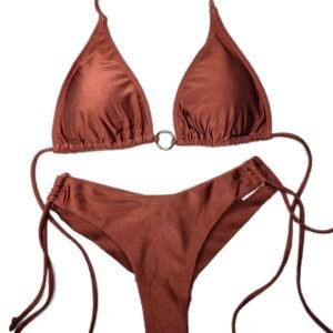 Női Fürdőruha kétrészes bikinikészlet-Bronzszínű