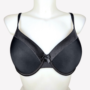 Szatén mintás melltartó Fekete B kosár