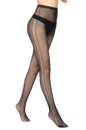 Női Fekete Necc Mintás Harisnyanadrág