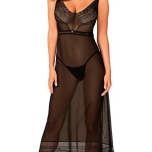 Obsessive Estiqua long chemise, Black