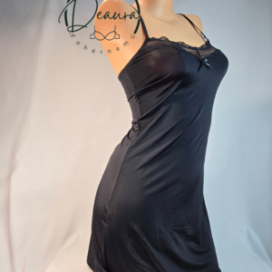 Fekete Lemila kombiné csipkével- hideg spandex