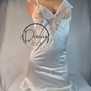 Fehér Lemila kombiné csipkével- Szatén