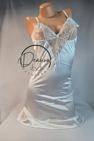 Fehér Lemila kombiné csipkével- Szatén