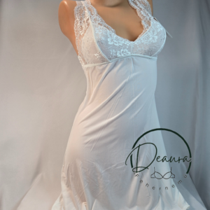 Fehér Lemila csipkés kombiné-hideg spandex