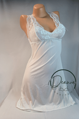 Fehér Lemila csipkés kombiné-hideg spandex