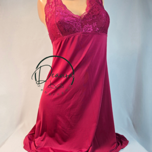 Bordó Lemila csipkés kombiné-hideg spandex