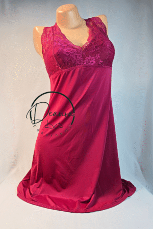 Bordó Lemila csipkés kombiné-hideg spandex