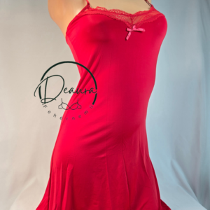 Piros Lemila kombiné csipkével- hideg spandex