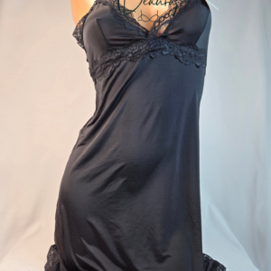 Fekete Lemila kombiné csipkével-Hideg spandex