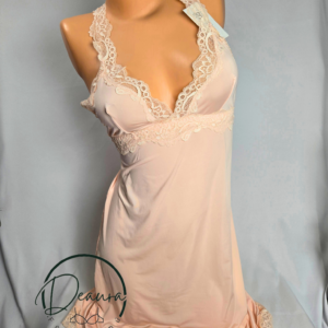 Barackszínű Lemila kombiné csipkével-Hideg spandex