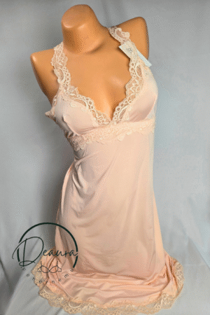 Barackszínű Lemila kombiné csipkével-Hideg spandex