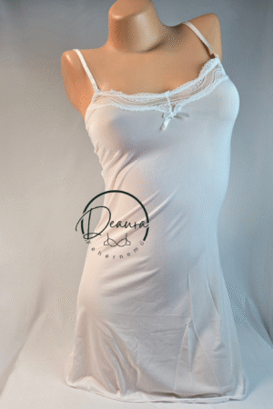 Fehér Lemila kombiné csipkével- hideg spandex